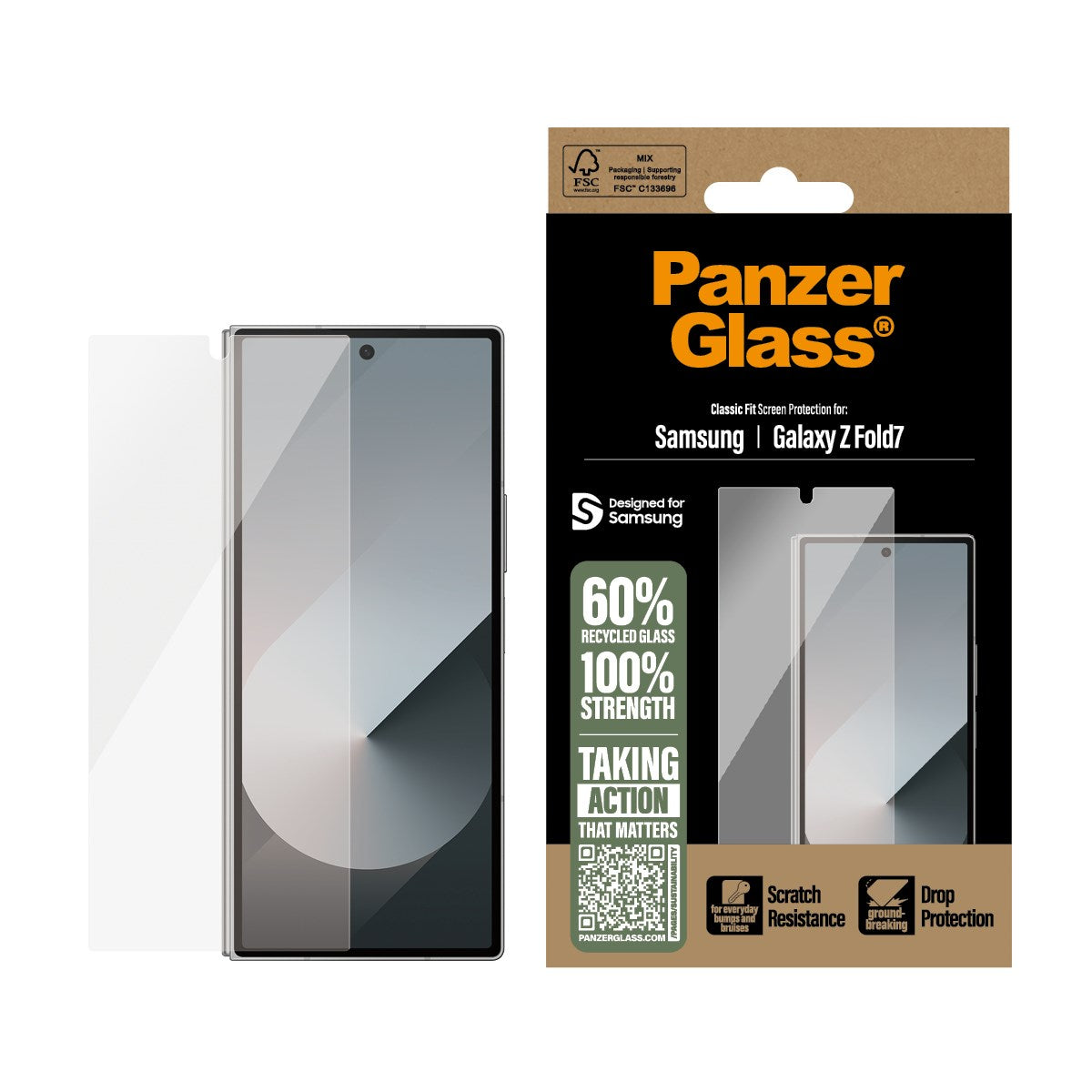 PanzerGlass® Skærmbeskyttelse Samsung Galaxy Z Fold7 | Classic Fit